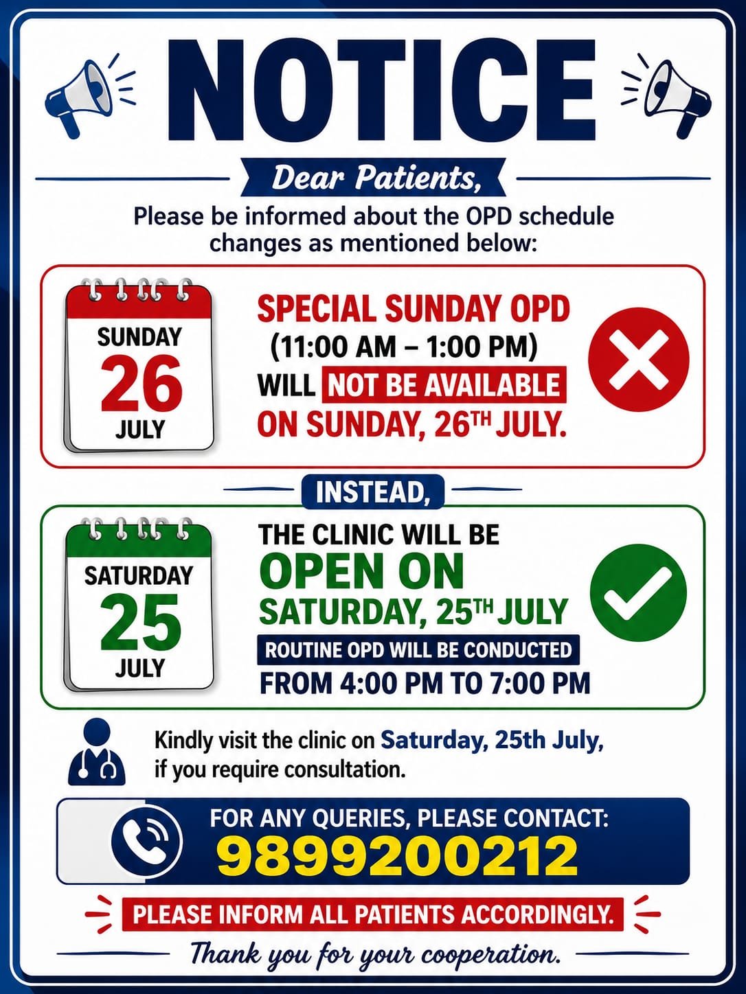 Clinic Notice